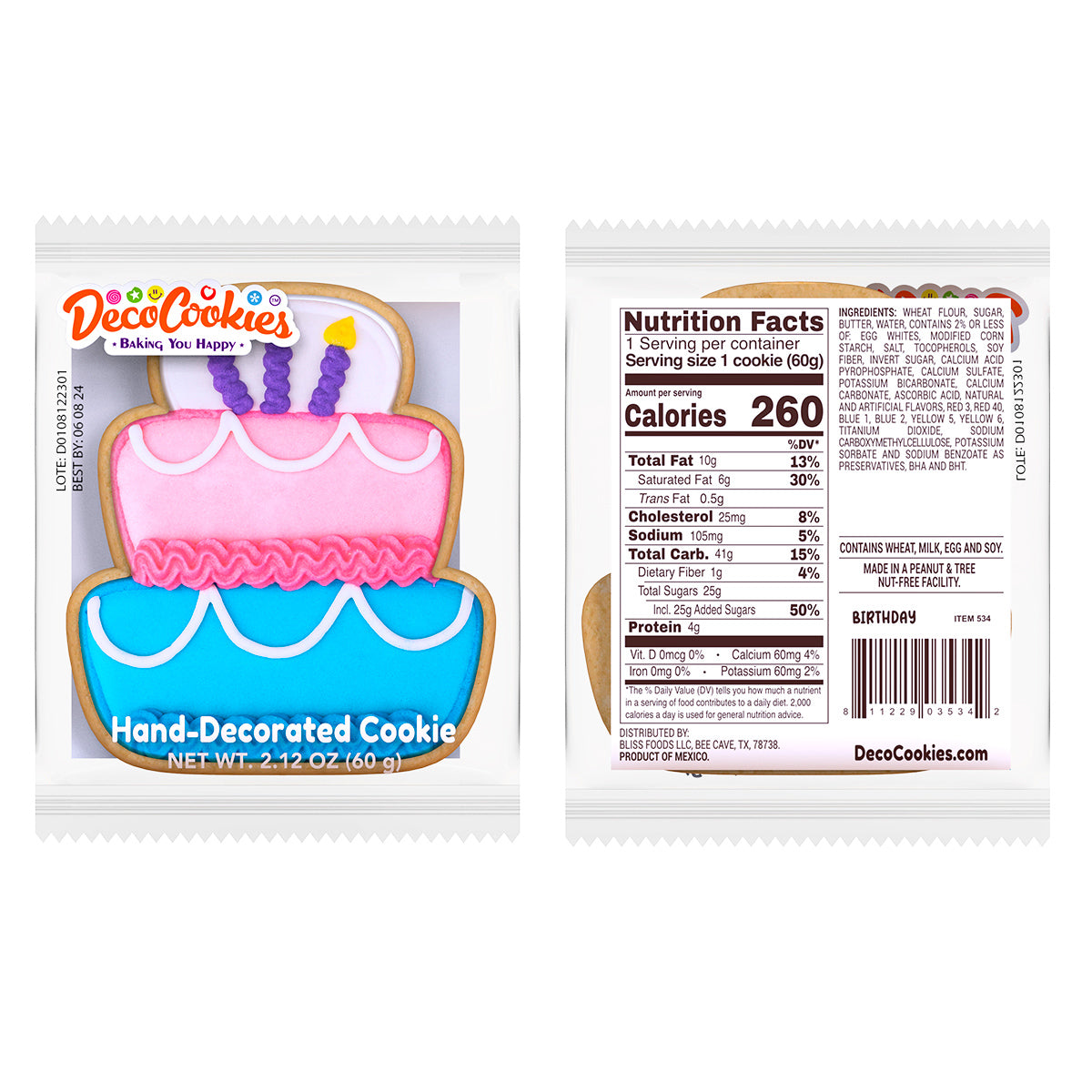 Happy Birthday Hand-Decorated Cookies - 16 ct