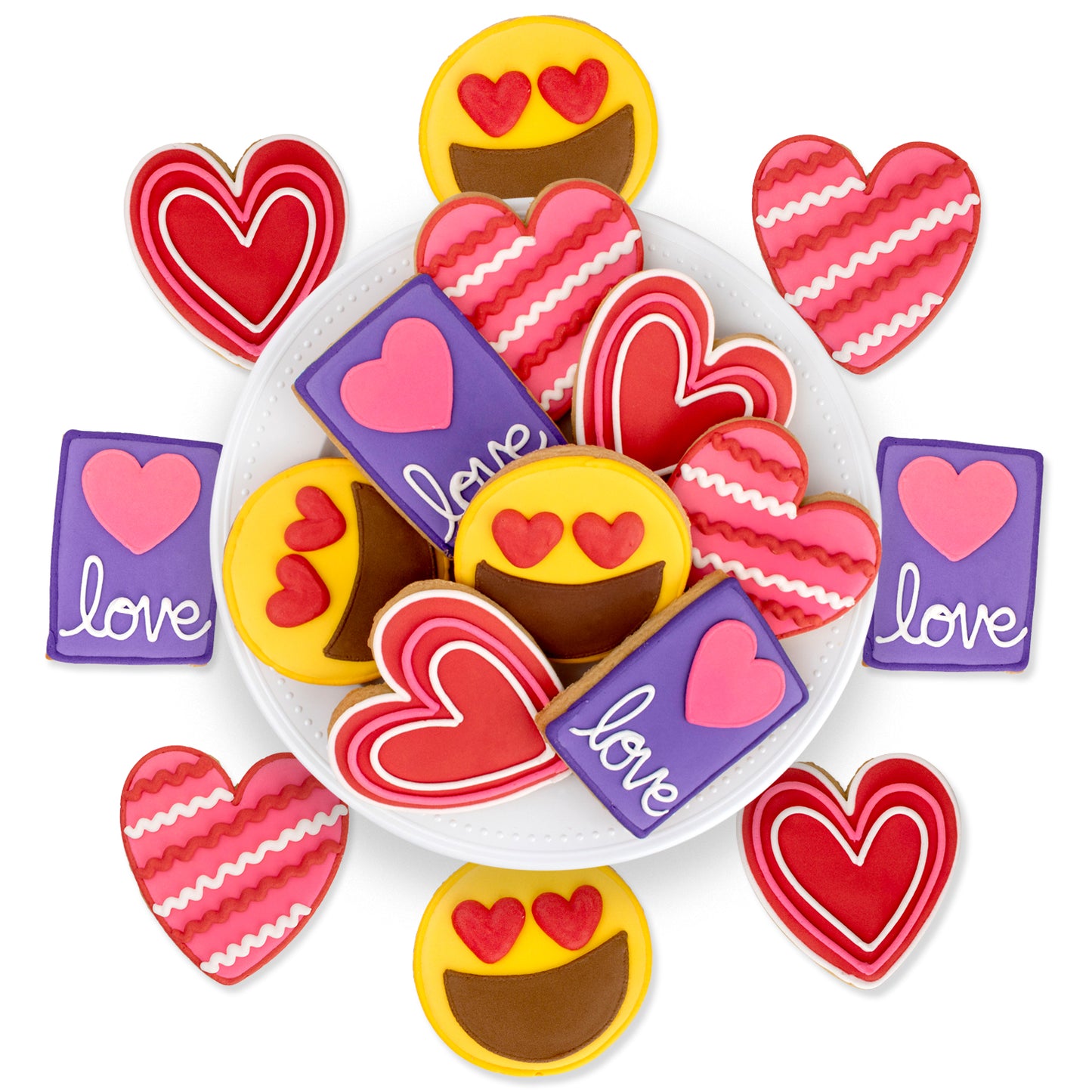 Valentine's Day Hand-Decorated Cookies - 16 ct